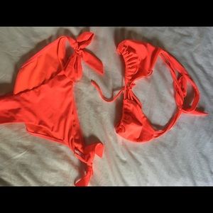 coral bikini set from greece!!!